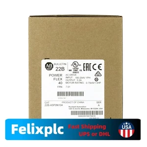22B-A5P0N104 Allen-Bradley PowerFlex 40 Drive 0.75 kW  US Free Tax - Picture 1 of 6