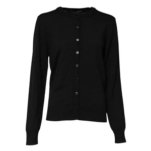 DOLCE & GABBANA Sweater Black Wool Knit Crew Neck Cardigan IT46/US12/XL 750usd - Picture 1 of 5