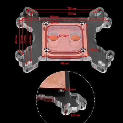 Universal Computer CPU Water Cooler Block Cooling Block Copper Base No Water - Image 1 of 4