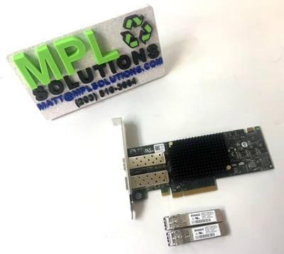 Dell Emulex LPE31002 2-Port 16G Fibre Channel Card RXNT1 w/SFPs High Pro - Image 1 of 4