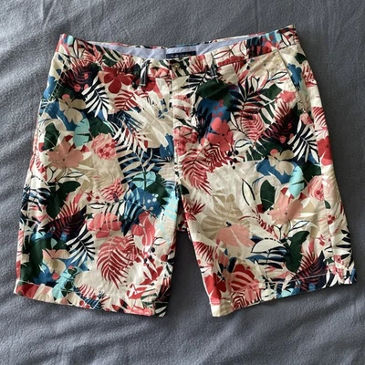 Tommy Hilfiger Pantalones Cortos Hawaianos Para Hombre Talla 36 Floral Palma Todo Elastizado Flor Foto 1 de 4