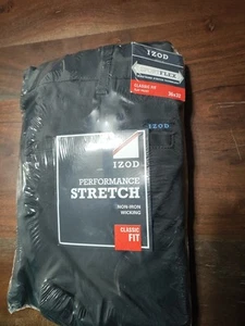 IZOD pants mens 36x32 blue advantage performance stretch stretch flat front - Picture 1 of 2