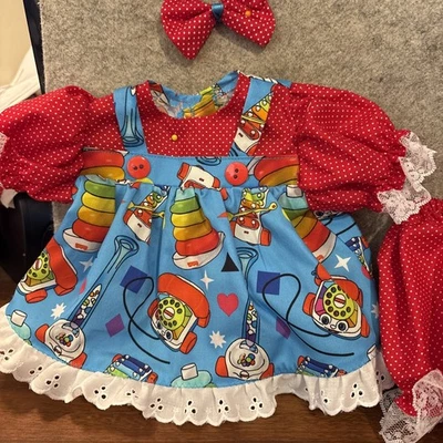 Cabbage Patch 16” Christmas jumper style vintage Fisher Price toys dress set,4pi - Image 1 of 4