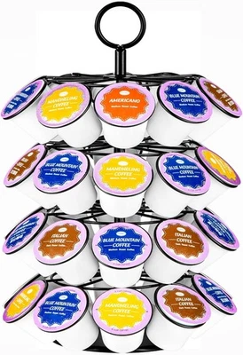 Soporte para cápsulas de café, portavasos K, soporte para carrusel de almacenamiento de café negro  Foto 1 de 4