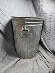 Abfalleimer aus verzinktem Stahl Metall Vintage 20 Gallonen - Bild 1 von 9
