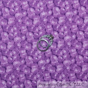 BonEful Fabric FQ Cotton Quilt Purple Dot Bubble Mermaid Girl Small Swirl Scroll - Picture 1 of 11