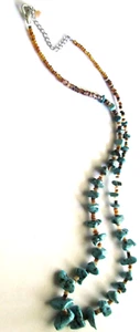 TÜRKIS HALSKETTE, HANDGEFERTIGTE NATURSTEIN MUSCHEL SPACER 20" REDUZIERTER PREIS Q18 - Bild 1 von 5