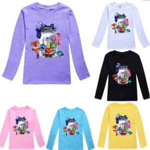 Kids Boys Girls Inside Out2 Long Sleeve T-shirt Casual Cotton Tshirt Tops 2-14Y - Picture 1 of 49