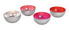 Schwimmschale (4er Set) - Teelichthalter metallic rosa, pink, rot, silber 15x8 c