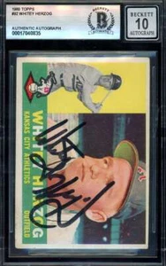Whitey Herzog Gem Mint 10 Beckett BAS Signed 1960 Topps Autograph - Picture 1 of 2
