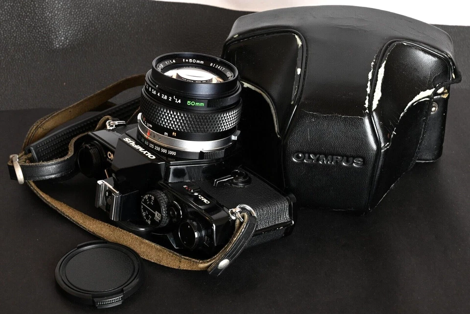 Olympus OM-2N Black 35mm Film SLR c/w Zuiko MC Auto-S 50mm f/1.4 Lens & Case Kit - Image 1 of 4