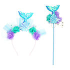 Purple Mermaid Headpiece Kids Hair Hoop Sequins Fairy Princess Angel Wall Sticks
