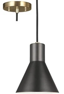 Sea Gull Towner 1 Light 7 inch Mini Pendant, Satin Brass, 6141301-848 - Picture 1 of 1