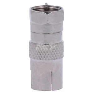 Adaptador Conector Coaxial Roscado Tipo F Macho a TV Pal Hembra Plateado v589 - Imagen 1 de 4