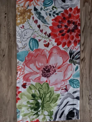 Handmade Table Runner Big Bold Colorful Floral Print Dining Party Wedding Table