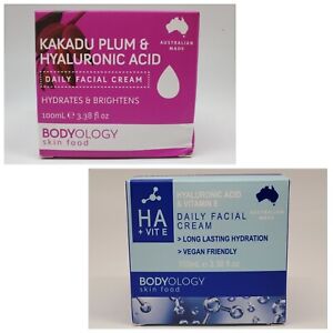 Bodyology Skin Food Australia Daily Facial Cream Kakadu Plum or Hyaluronic Acid