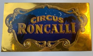 Original Circus Roncalli Metallic Gold and Blue Embossed Sticker Decal CS1 - Picture 1 of 3