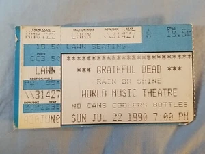 July 7-22-90 1990 GRATEFUL DEAD Ticket Stub Tinley Park World Music Theatre - Picture 1 of 2