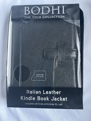 Capa Jaqueta Livro Kindle Couro Italiano BODHI para Kindle Wi-Fi/3G Preta-Nova - Imagem 1 de 3