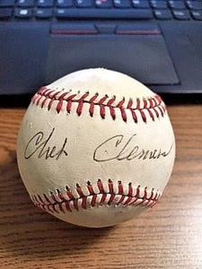 CHET CLEMENS SIGNED AUTOGRAPHED OL BASEBALL! Boston Bees & Braves! - Picture 1 of 2