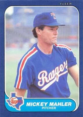 Mickey Mahler 1986 Fleer Update #U-70 Rangers ID:18711 - Image 1 of 2