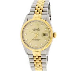 Rolex Datejust Factory Champagne Diamond Dial 2-Tone 36MM Jubilee 16013 - Picture 1 of 7