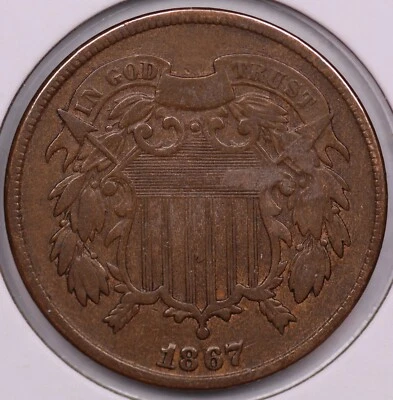 1867 Copper 2-Cent VF ***RARE ORIGNAL COIN*** - Image 1 of 2