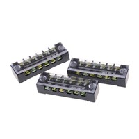 3Pcs TB-1506 6 Positions Dual Rows Covered Screw Terminal Block 600V 15A  QW
