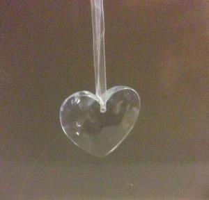 Paquete de decoraciones de árbol de Navidad joya de acrílico con gota de corazón de 2,5" x6 - Imagen 1 de 2
