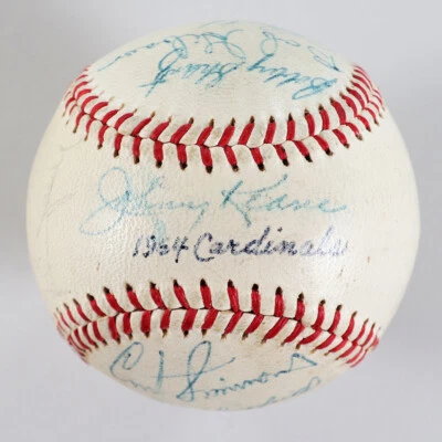 1962 Cardinals Team-Signed Baseball (17) Bob Gibson, etc. - COA JSA - Image 1 of 4
