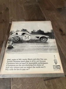 Original 1965 Champion Spark Plug Ad Feat BMC Austin Healey Life Magazine - Bild 1 von 1