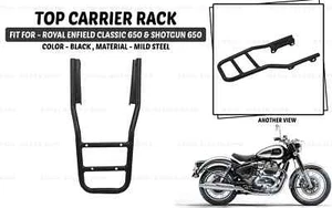 Fit For Royal Enfield "Classic & Shotgun 650 Black Top Carrier Rack" - Picture 1 of 5
