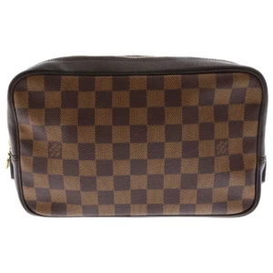 Louis Vuitton Tasche Damier Trousse Toilette 25 N47623 Ebene Braun Gold Gebraucht Auth - Bild 1 von 5