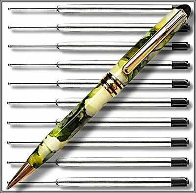 PARKER COMPATABLE Parker Pen Compatible Refills x 10 Black Ink + A Free Metal Parker Style Pen L