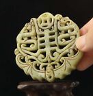 China Old Natural Jade Hand-carved Statue Dragon Pendant D13