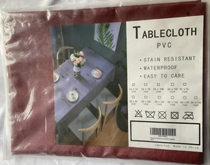 Obstal PVC Tablecloth Patio House 54 X 54 NEW Burgundy Waterproof Wipe Clean - Picture 1 of 3