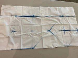 West Elm Clamped Tie Dye King Sham 20”x36” Blue Stone White Pillowcase SAMPLE - Picture 1 of 7