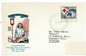 Stamps Australia 1954 Red Cross Society 3&1/2d on Guthrie FDC typed addressed - Picture 1 of 1