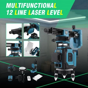 12 Line Laser Level 360° 3D Cross Line Laser Kit Self Leveling Level - Picture 1 of 12
