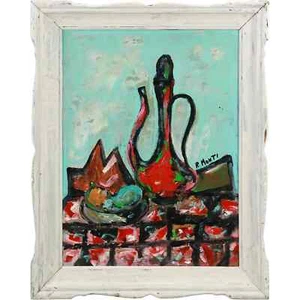 Rocco Monticolo, R Monti, 1931-2022, pintura al óleo sobre lienzo MESA ABSTRACTA - Imagen 1 de 12