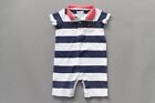 Ralph Lauren Red Blue 4Th Of July Striped Polo One Piece Size 9 Months