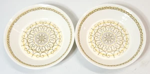 2 cuencos Max Schonfeld Ironstone Sierra 7,75" retro amarillo blanco marrón - Imagen 1 de 6