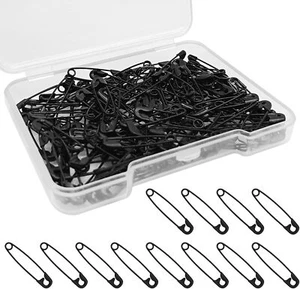 BLMHTWO 120pcs Safety Pins 0.75inch/19mm Black Safety Pins Metal Safety Pins ... - Picture 1 of 3