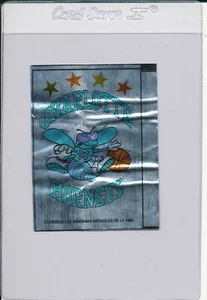 Charlotte Hornets Logo 1989 Chicle Metalicas Spanish Sticker NBA RARE - Bild 1 von 1
