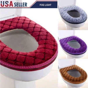 Bathroom Toilet Seat Closestool Washable Soft Warmer Cover Pad Mat Cushion US - Picture 1 of 25
