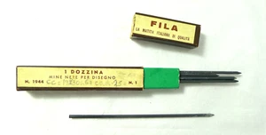 old box FULL PENCILS ROW BLACK MINES FOR DRAWING SCHOOL VINTAGE - Picture 1 of 4