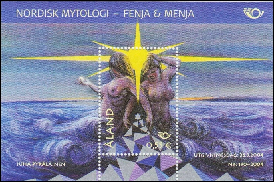 Erotic Natural Naked Nordic Myth Girl Mythical Aland Finland Mint MNH Sheet 2004 - Image 1 of 1