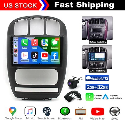 CAR RADIO STEREO For 2001-2007 Dodge Grand Caravan Android 13 Car GPS Navi FM - Image 1 of 4