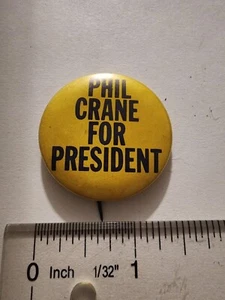 Vintage Phil Crane for President Presidential Campaign Button Pin - Picture 1 of 2