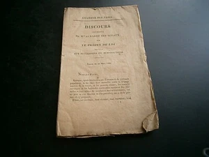 1826 discours chambre des pairs sur projet de loi successions et substitutions  - Picture 1 of 4